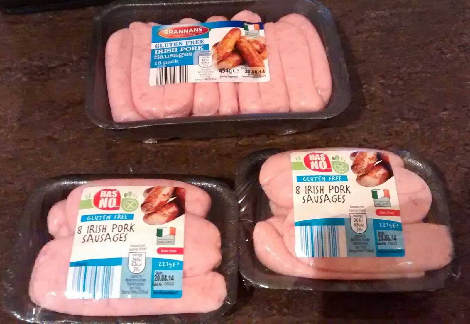 Own brand GF sausages from Aldi Ireland – yes please!